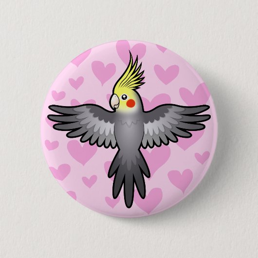 Badge Rond 5 Cm Cockatiel Love (Devant)