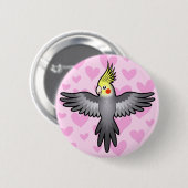 Badge Rond 5 Cm Cockatiel Love (Devant & derrière)