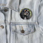 Badge Rond 5 Cm Cocker Spaniel (En situation)