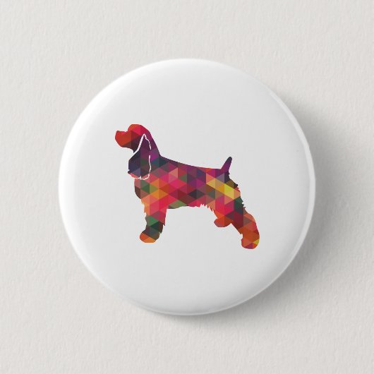 Badge Rond 5 Cm Cocker Spaniel Chien Motif géométrique Silhouette (Devant)