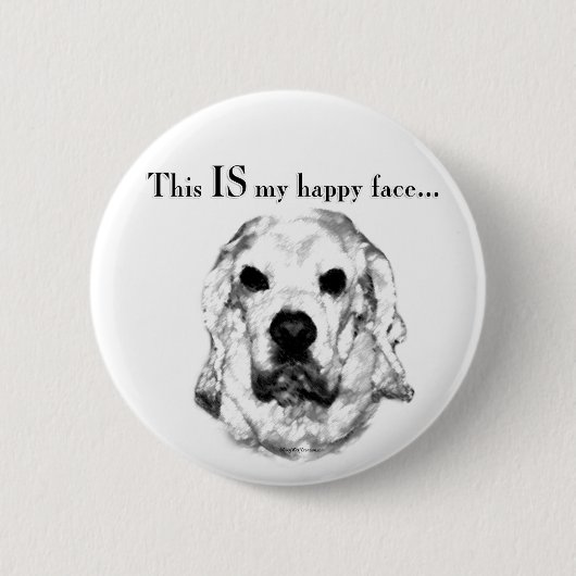 Badge Rond 5 Cm Cocker Spaniel Joyeux Visage (Devant)