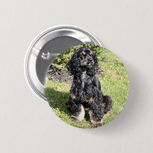 Badge Rond 5 Cm Cocker Spaniel Photo (Devant & derrière)