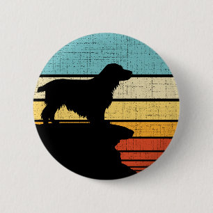 Badge Rond 5 Cm Cocker Spaniel Retro Vintage 60s les années 70 Chi