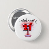Badge Rond 5 Cm Cocktail célébrant 21 T-shirts et cadeaux (Devant & derrière)