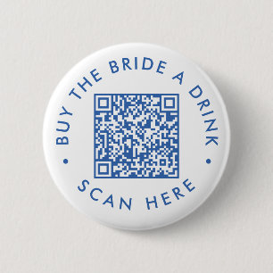 Badge Rond 5 Cm Cocktail moderne rétro Bachelorette bleue