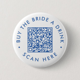 Badge Rond 5 Cm Cocktail moderne rétro Bachelorette bleue