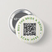 Badge Rond 5 Cm Cocktail moderne rétro Bachelorette verte (Devant & derrière)