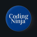 Badge Rond 5 Cm Codage Ninja Bleu Blanc<br><div class="desc">Codage Ninja Bleu Blancs bouton.</div>