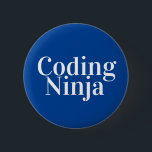 Badge Rond 5 Cm Codage Ninja Bleu Blanc<br><div class="desc">Codage Ninja Bleu Blancs bouton.</div>