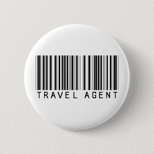 Badge Rond 5 Cm Code barres d'agent de voyage (Devant)
