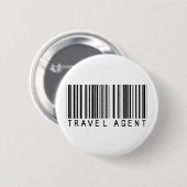 Badge Rond 5 Cm Code barres d'agent de voyage (Devant & derrière)