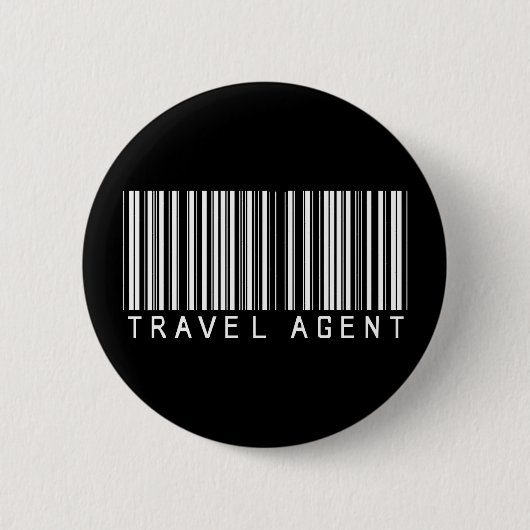 Badge Rond 5 Cm Code barres d'agent de voyage (Devant)