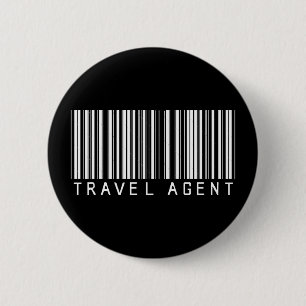 Badge Rond 5 Cm Code barres d'agent de voyage