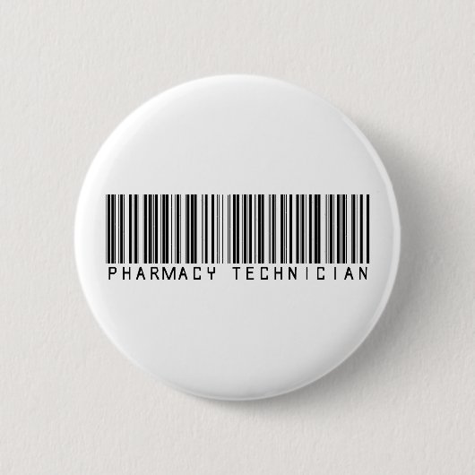Badge Rond 5 Cm Code barres de technicien de pharmacie (Devant)