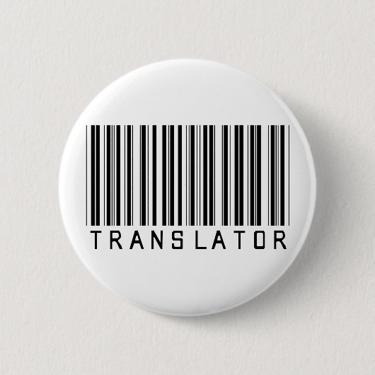 Badge Rond 5 Cm Code barres de traducteur (Devant)