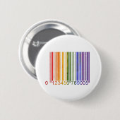 Badge Rond 5 Cm Code barres gai 2 d'arc-en-ciel (Devant & derrière)