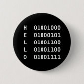 Badge Rond 5 Cm Code binaire (Devant)
