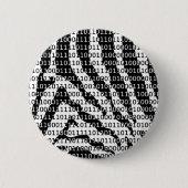 Badge Rond 5 Cm Code binaire Zebra noir et blanc (Devant)