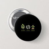 Badge Rond 5 Cm Code de plante de programmation de jardinage de cr (Devant & derrière)
