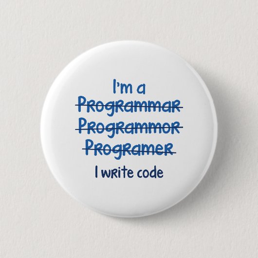 Badge Rond 5 Cm Code d'écriture (Devant)