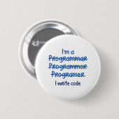 Badge Rond 5 Cm Code d'écriture (Devant & derrière)