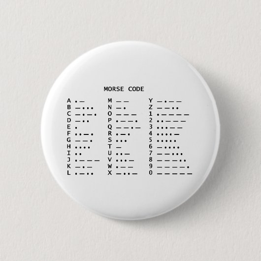 Badge Rond 5 Cm Code Morse (Devant)