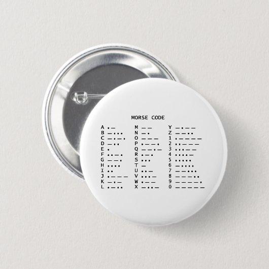 Badge Rond 5 Cm Code Morse (Devant & derrière)