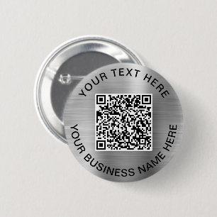 Badge Rond 5 Cm Code QR - Argent promotionnel