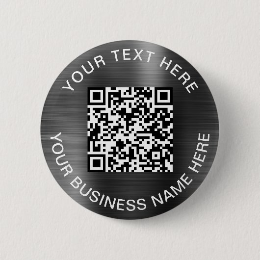 Badge Rond 5 Cm Code QR argent promotionnel moderne (Devant)