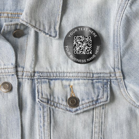 Badge Rond 5 Cm Code QR argent promotionnel moderne (En situation)