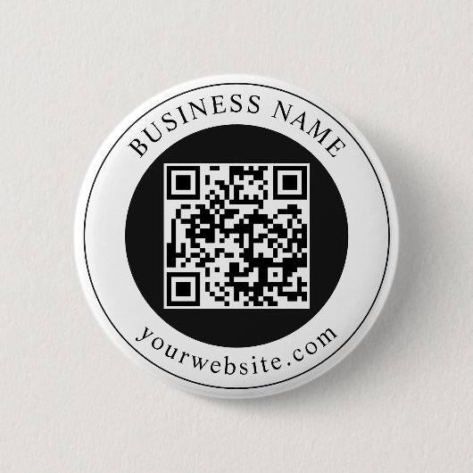 Badge Rond 5 Cm Code QR avec nom d'entreprise modifiable (Devant)