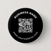 Badge Rond 5 Cm Code QR avec nom d'entreprise Texte circulaire gra (Devant)