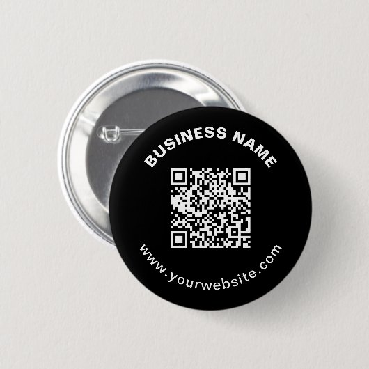 Badge Rond 5 Cm Code QR avec nom d'entreprise Texte circulaire gra (Devant & derrière)