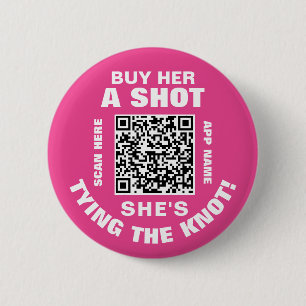 Badge Rond 5 Cm Code QR de l'enterrement de vie de jeune fille Ach