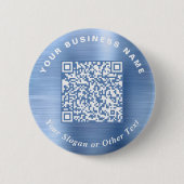 Badge Rond 5 Cm Code QR de l'épingle bleue de l'entreprise promoti (Devant)