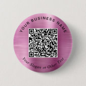 Badge Rond 5 Cm Code QR de l'épingle rose promotionnelle d'entrepr (Devant)