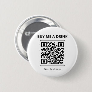 Badge Rond 5 Cm Code QR Offrez-moi un verre Paiement de fête minim