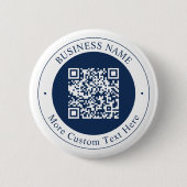 Badge Rond 5 Cm Code QR personnalisable & Texte | Bleu marine fonc (Devant)
