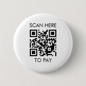 Badge Rond 5 Cm Code QR personnalisé / Blanc de texte (Devant)