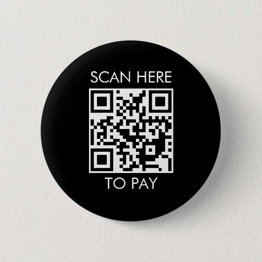 Badge Rond 5 Cm Code QR personnalisé / Noir de texte (Devant)