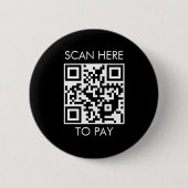 Badge Rond 5 Cm Code QR personnalisé / Noir de texte (Devant)