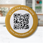 Badge Rond 5 Cm Code QR personnalisé Texte noir blanc or<br><div class="desc">Téléchargez un code QR, ajoutez du texte et créez facilement votre bouton personnalisé. Cliquez sur PERSONNALISER ULTÉRIEUR pour modifier la couleur de bordure ou la couleur du texte. Vous pouvez TRANSFÉRER ce DESIGN sur d'autres produits Zazzle et l'ajuster à la plupart des articles Zazzle. Les conceptions Studio standard sont faites...</div>