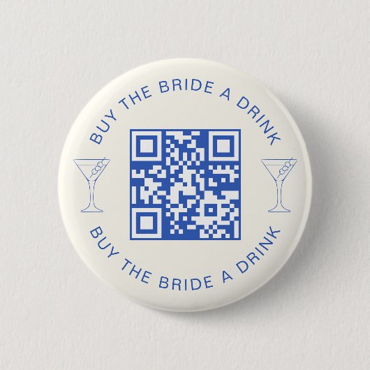 Badge Rond 5 Cm Code QR pour offrir un verre à la mariée Enterreme (Devant)
