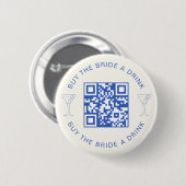Badge Rond 5 Cm Code QR pour offrir un verre à la mariée Enterreme (Devant & derrière)