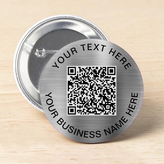 Badge Rond 5 Cm Code QR promotionnel argent