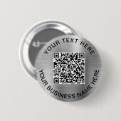 Badge Rond 5 Cm Code QR promotionnel argent (Devant & derrière)