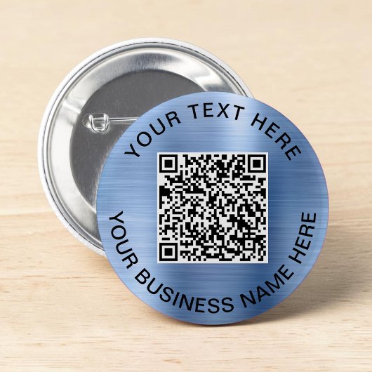 Badge Rond 5 Cm Code QR Promotionnel Bleu