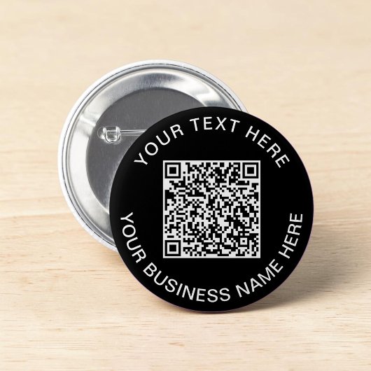 Badge Rond 5 Cm Code QR Promotionnel Noir