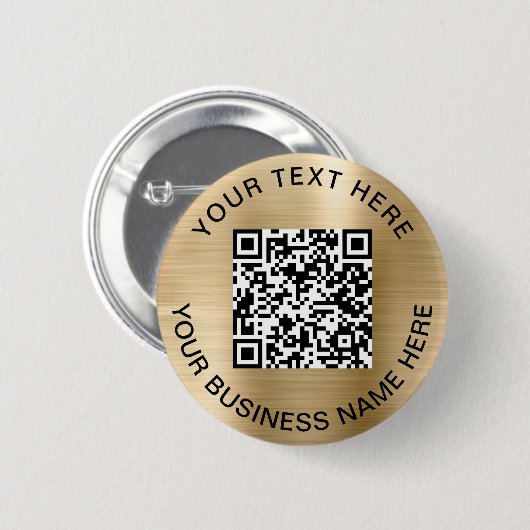 Badge Rond 5 Cm Code QR Promotionnel Or (Devant & derrière)