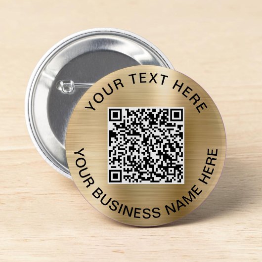 Badge Rond 5 Cm Code QR Promotionnel Or
